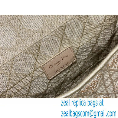 Dior Medium Caro Chain Bag in Beads and Crystals Embroidery Beige 2022 - Click Image to Close