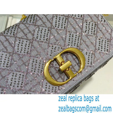 Dior Medium Caro Chain Bag in Beads and Crystals Embroidery Gray 2022 - Click Image to Close