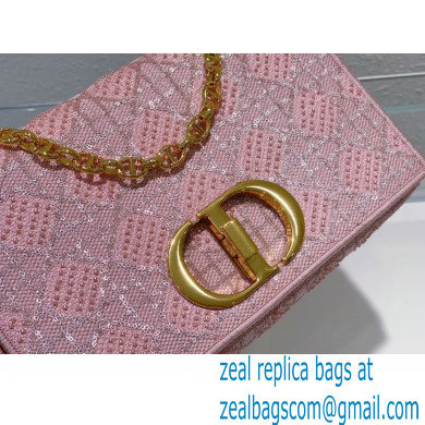 Dior Medium Caro Chain Bag in Beads and Crystals Embroidery Pink 2022