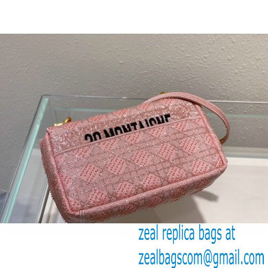 Dior Medium Caro Chain Bag in Beads and Crystals Embroidery Pink 2022