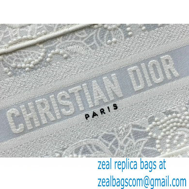 Dior Mini Book Tote Bag in Natural Macrame-Effect Embroidery 2022