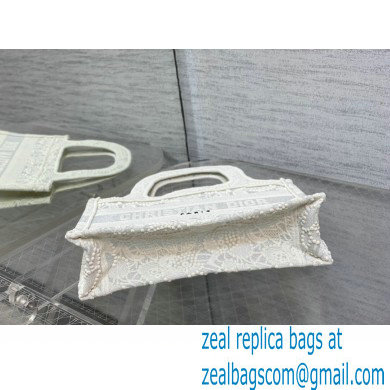 Dior Mini Book Tote Bag in Natural Macrame-Effect Embroidery 2022 - Click Image to Close