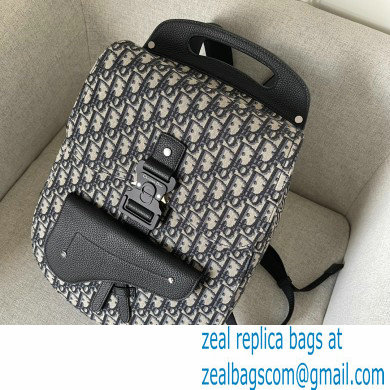 Dior Oblique Jacquard and Black Grained Calfskin Gallop Backpack Bag 2022