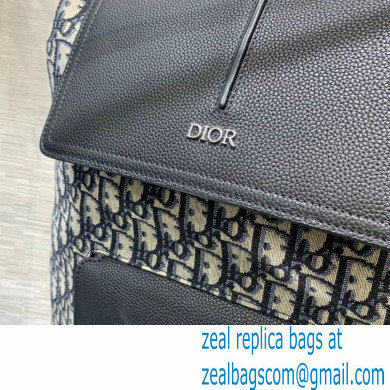 Dior Oblique Jacquard and Black Grained Calfskin Motion Backpack Bag 2022