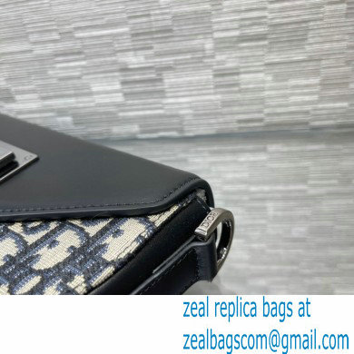 Dior Oblique Jacquard and Black Smooth Calfskin Mini Saddle Bag 2022 - Click Image to Close