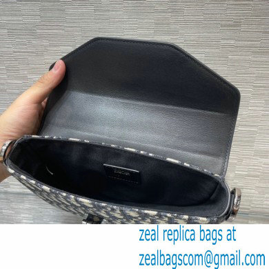 Dior Oblique Jacquard and Black Smooth Calfskin Mini Saddle Bag 2022