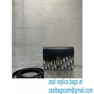 Dior Oblique Jacquard and Black Smooth Calfskin Mini Saddle Messenger Bag 2022
