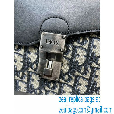 Dior Oblique Jacquard and Black Smooth Calfskin Mini Saddle Messenger Bag 2022 - Click Image to Close