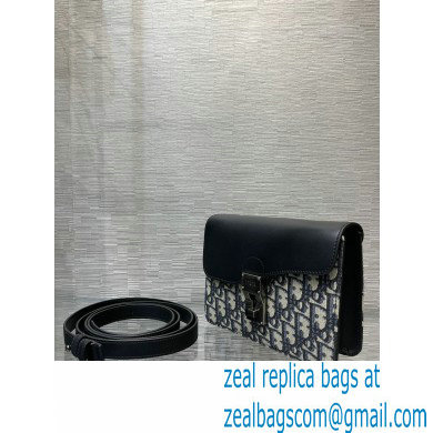 Dior Oblique Jacquard and Black Smooth Calfskin Mini Saddle Messenger Bag 2022 - Click Image to Close