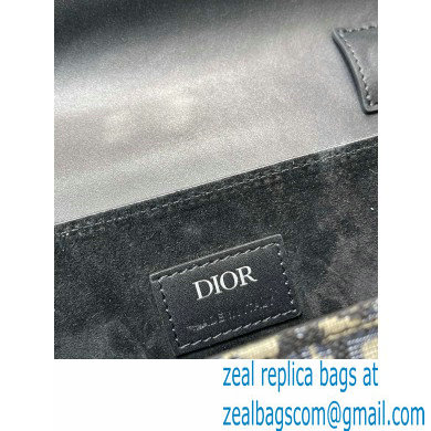 Dior Oblique Jacquard and Black Smooth Calfskin Mini Saddle Messenger Bag 2022