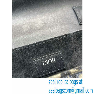 Dior Oblique Jacquard and Black Smooth Calfskin Mini Saddle Messenger Bag 2022 - Click Image to Close