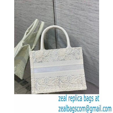 Dior Small Book Tote Bag in Natural Macrame-Effect Embroidery 2022