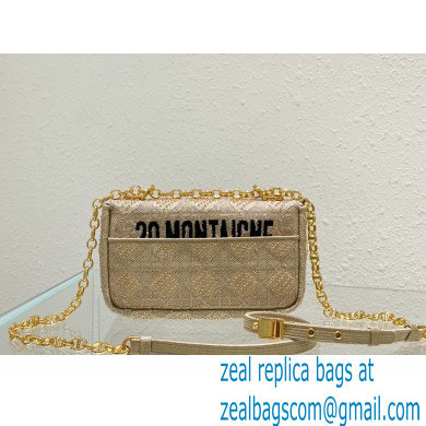 Dior Small Caro Chain Bag in Beads and Crystals Embroidery Beige 2022