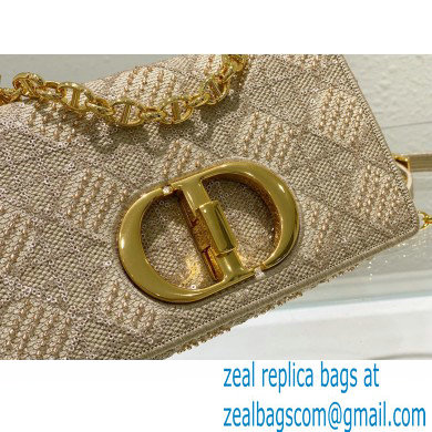 Dior Small Caro Chain Bag in Beads and Crystals Embroidery Beige 2022