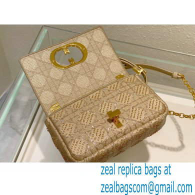Dior Small Caro Chain Bag in Beads and Crystals Embroidery Beige 2022