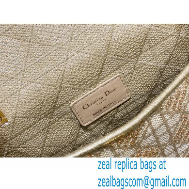 Dior Small Caro Chain Bag in Beads and Crystals Embroidery Beige 2022