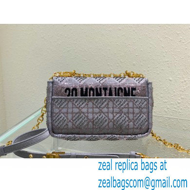 Dior Small Caro Chain Bag in Beads and Crystals Embroidery Gray 2022 - Click Image to Close