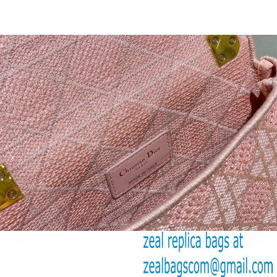 Dior Small Caro Chain Bag in Beads and Crystals Embroidery Pink 2022