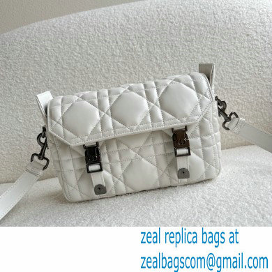 Dior Small Diorcamp Bag White in Macrocannage Calfskin 2022