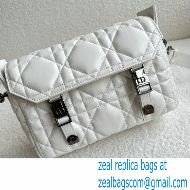 Dior Small Diorcamp Bag White in Macrocannage Calfskin 2022