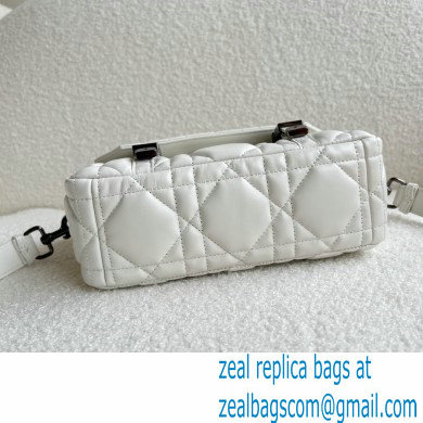 Dior Small Diorcamp Bag White in Macrocannage Calfskin 2022