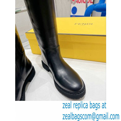 Fendi Logo Embossed Boots Black 2022