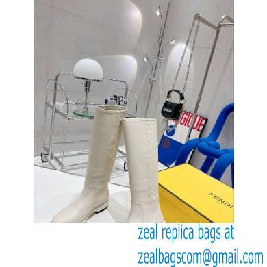 Fendi Logo Embossed Boots White 2022