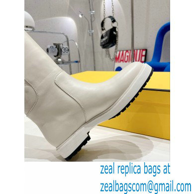 Fendi Logo Embossed Boots White 2022