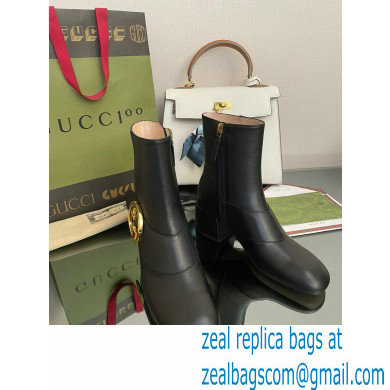 Gucci Blonde women's ankle boots 700016 leather Black 2022
