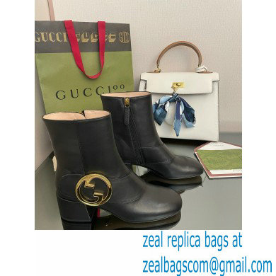 Gucci Blonde women's ankle boots 700016 leather Black 2022