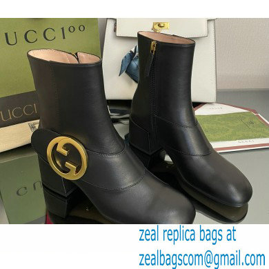 Gucci Blonde women's ankle boots 700016 leather Black 2022