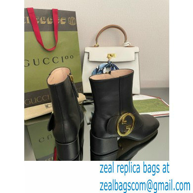 Gucci Blonde women's ankle boots 700016 leather Black 2022