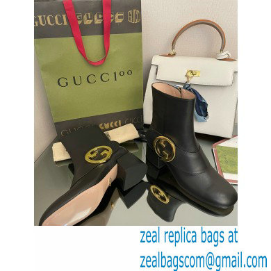 Gucci Blonde women's ankle boots 700016 leather Black 2022 - Click Image to Close