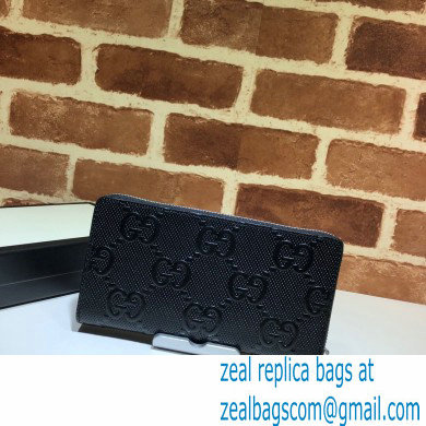 Gucci GG Embossed Zip Around Wallet 625558 Black