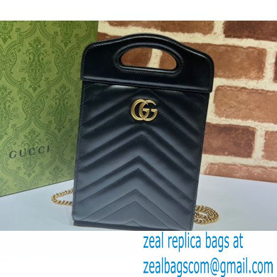 Gucci GG Marmont top handle mini bag 699756 Black - Click Image to Close