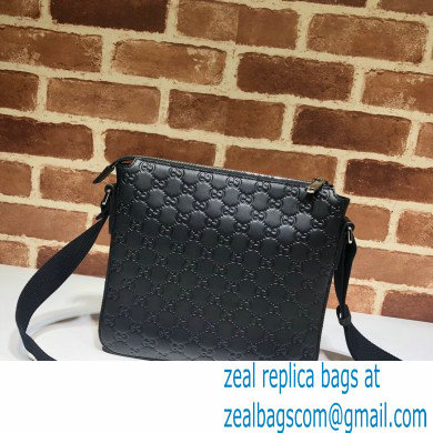 Gucci GG embossed Signature messenger Bag 406410 Black - Click Image to Close