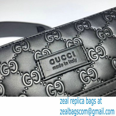 Gucci GG embossed Signature messenger Bag 406410 Black