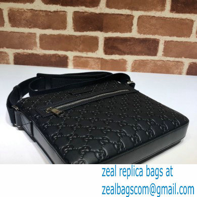 Gucci GG embossed Signature messenger Bag 406410 Black - Click Image to Close