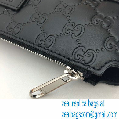 Gucci GG embossed Signature messenger Bag 406410 Black