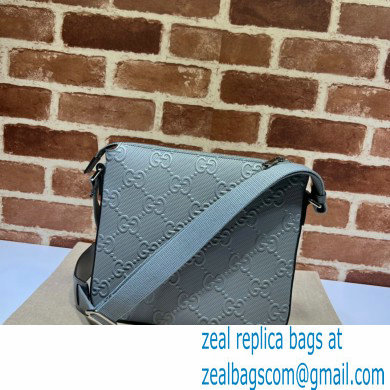 Gucci GG embossed Signature messenger Bag 406410 Gray - Click Image to Close