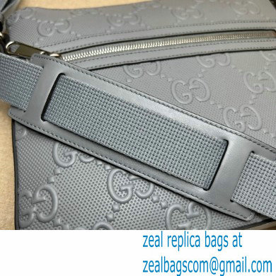 Gucci GG embossed Signature messenger Bag 406410 Gray - Click Image to Close