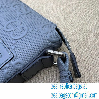 Gucci GG embossed Signature messenger Bag 406410 Gray - Click Image to Close