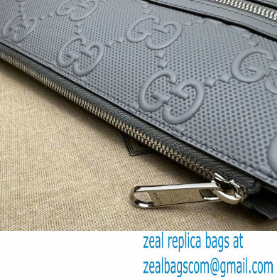 Gucci GG embossed Signature messenger Bag 406410 Gray