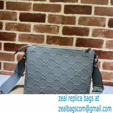 Gucci GG embossed medium messenger Bag 696009 Gray