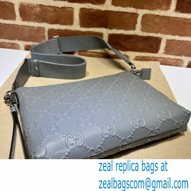 Gucci GG embossed medium messenger Bag 696009 Gray