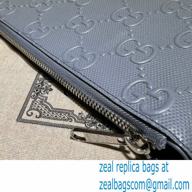 Gucci GG embossed medium messenger Bag 696009 Gray - Click Image to Close