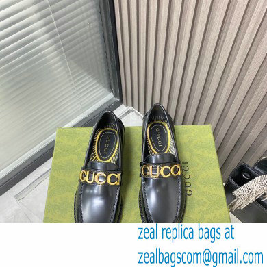 Gucci Leather 'Gucci' loafers Brushed Black 2022