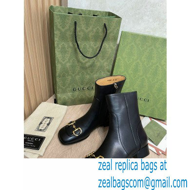 Gucci Leather ankle boots Black with Horsebit 2022