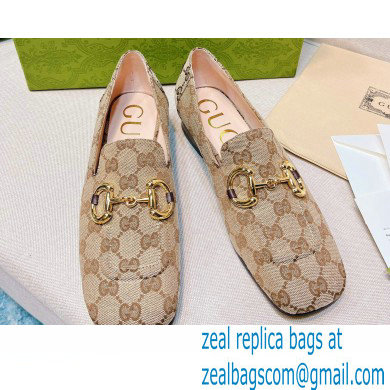 Gucci Loafers with Horsebit 700064 GG Canvas Beige 2022