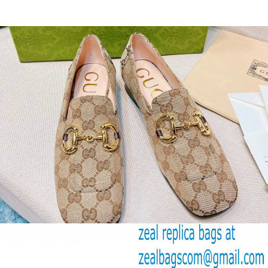 Gucci Loafers with Horsebit 700064 GG Canvas Beige 2022 - Click Image to Close